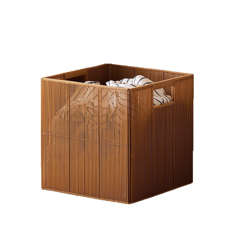 Cesta de ropa sucia de ratán personalizada Cesta de almacenamiento de ropa sucia de gran capacidad para dormitorio Cesta de ropa sucia de baño impermeable tejida a mano