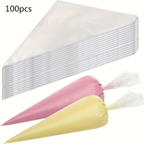 Hot sales, 100-pack disposable PO cream decoration bag with decoration nozzle set