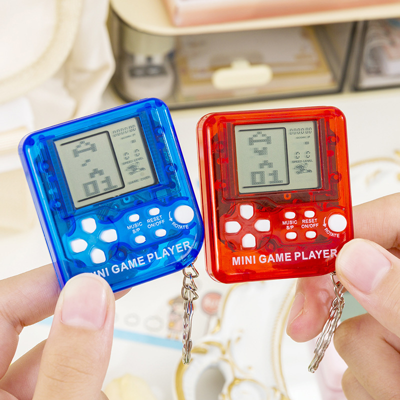 Mini consola de juegos de mano clásica nostálgica Tetris juguetes mochila colgante llavero transfronterizo