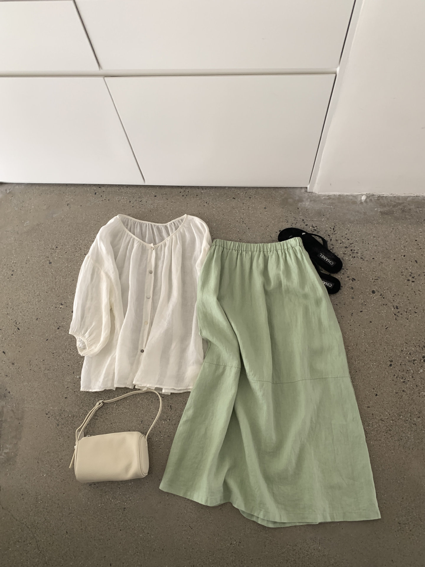 Áo sơ mi nữ linen tay lỡ phong cách Pháp i miss 2026 — xanh đậm, màu trắng, Bột cam, Vàng nhạtcolor chi tiết 12