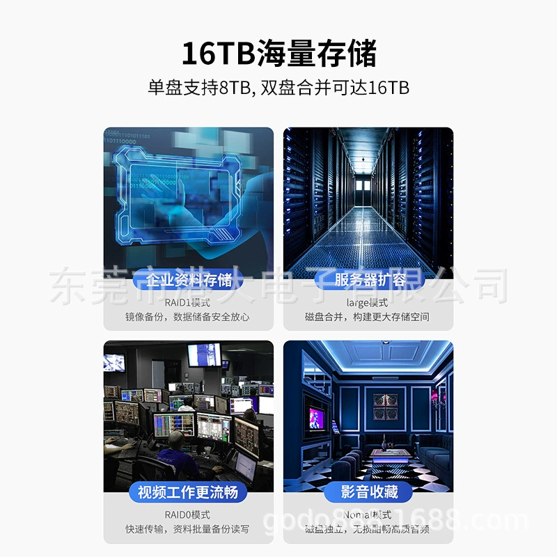 Диск-накопитель для компьютера размером 2,5 дюйма, корпус с USB 3.0, двойной диск RAID, корпус для настольного диска