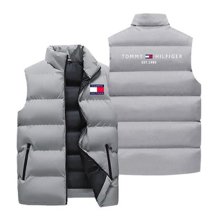 Men's New Autumn and Winter Fleece-Lined Thickened Warm Windproof Vest Hong Kong Style Casual Stand Collar Cotton Vest for Men