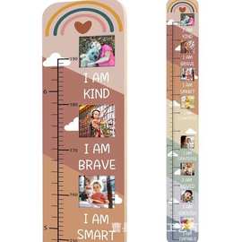 木质儿童身高尺带相框儿童成长纪念测量尺儿童身高记录尺子相框