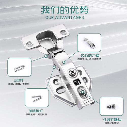 Cabinet door hinge damping hydraulic small angle buffer hinge aircraft spring folding two-stage force stainless steel hinge