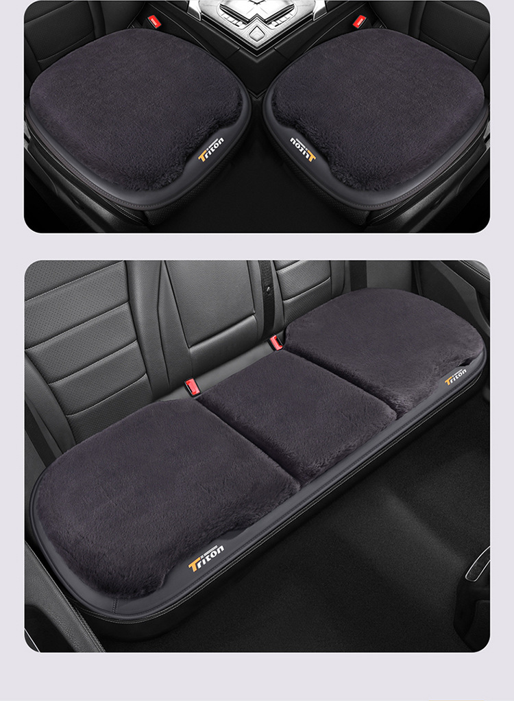 New 3D Large Rabbit Fur Autumn and Winter Warm Plush Car Interior Accessories Car Seat Cushion Single Piece Three-Piece Set Seat Cover Seat Cushion