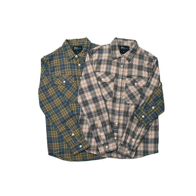 American Retro Workwear Plaid Shirt Men's Spring and Autumn New Style American Versatile Plaid Shirt Casual Loose Jacket