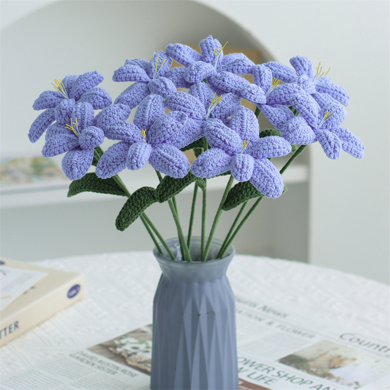 クロスボーダーの手編みの完成品の小さい花束は花の毛糸のメリヤスの花束を模倣します。|undefined