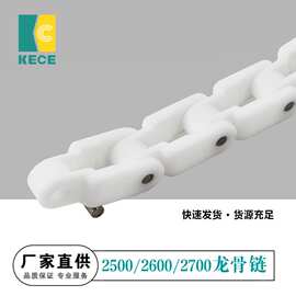 塑料2500/2600/2700白链条龙骨链重载直线转弯箱格传送输送机配件