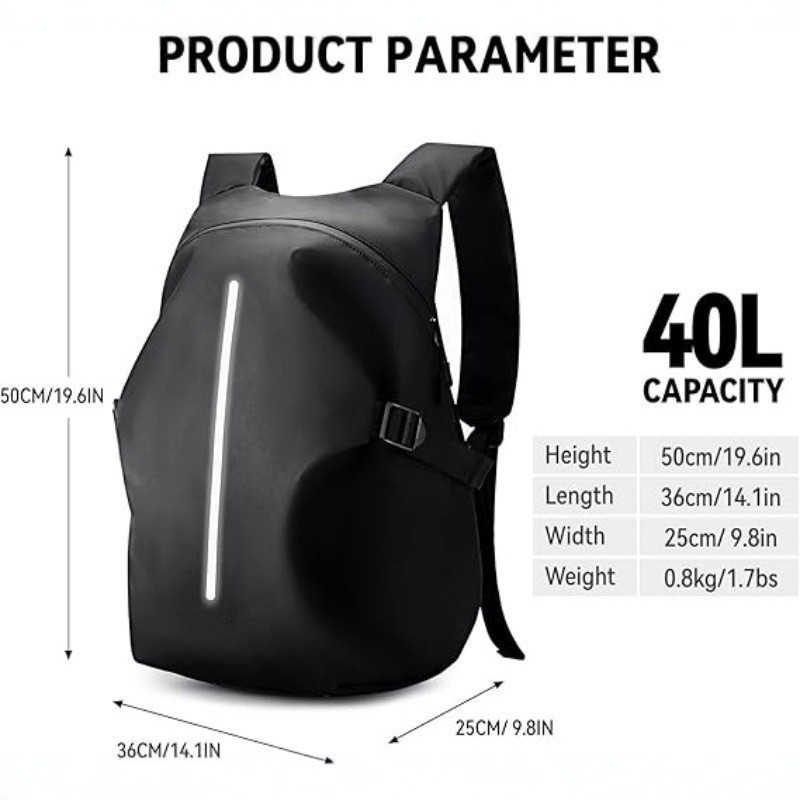 サイクリングバックパック、オートバイヘルメットバックパック、女性用オートバイライダーバッグ、撥水トラベルバッグ、男性用大容量|undefined