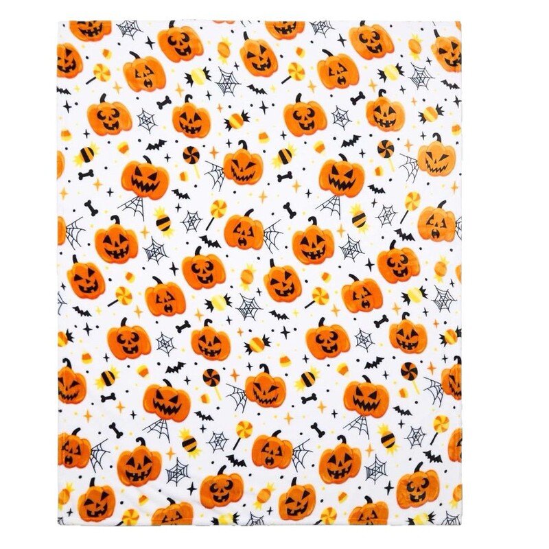 ハロウィーンの毛布柔らかいぬいぐるみのコウモリのカボチャの毛布快適なフランネルの白いハロウィーンのソファベッド|undefined