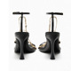 Funny high-heeled shoes in bed, thin heels, black and versatile in 2023 summer, with Roman sandals female