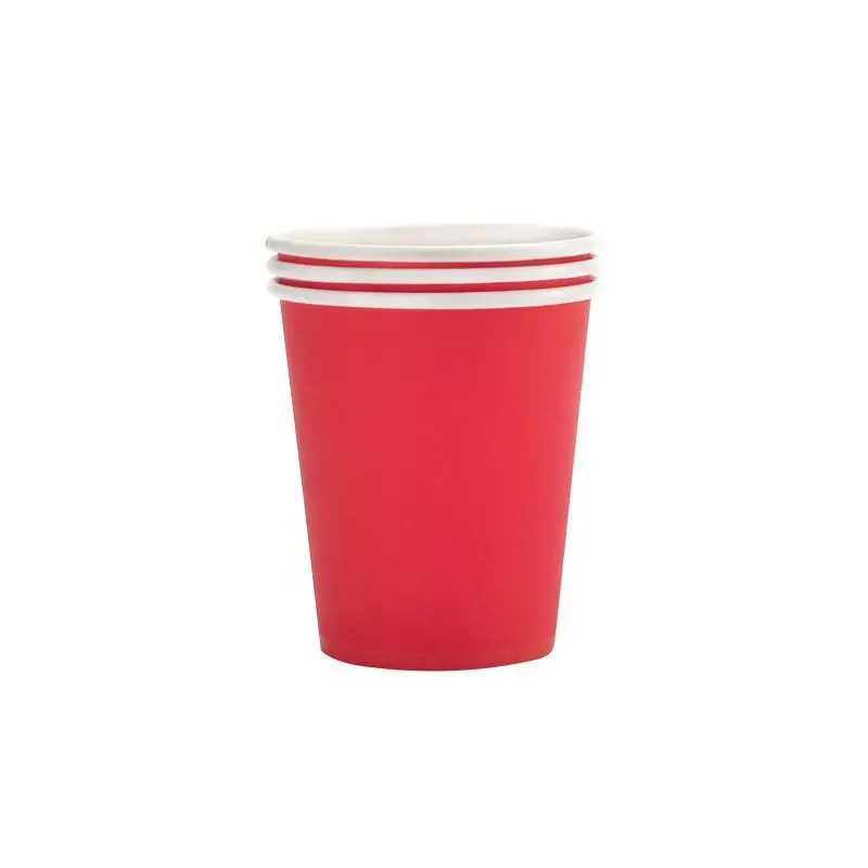 Taza de papel de color desechable engrosada endurecida a prueba de quemaduras comerciales domésticas taza de agua desechable doméstica comercial