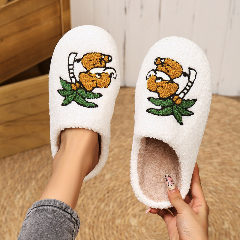 New Amazon Temu Cartoon Elephant Home Slippers Flat Non-Slip Silent Slippers for Men and Women Autumn and Winter Slippers