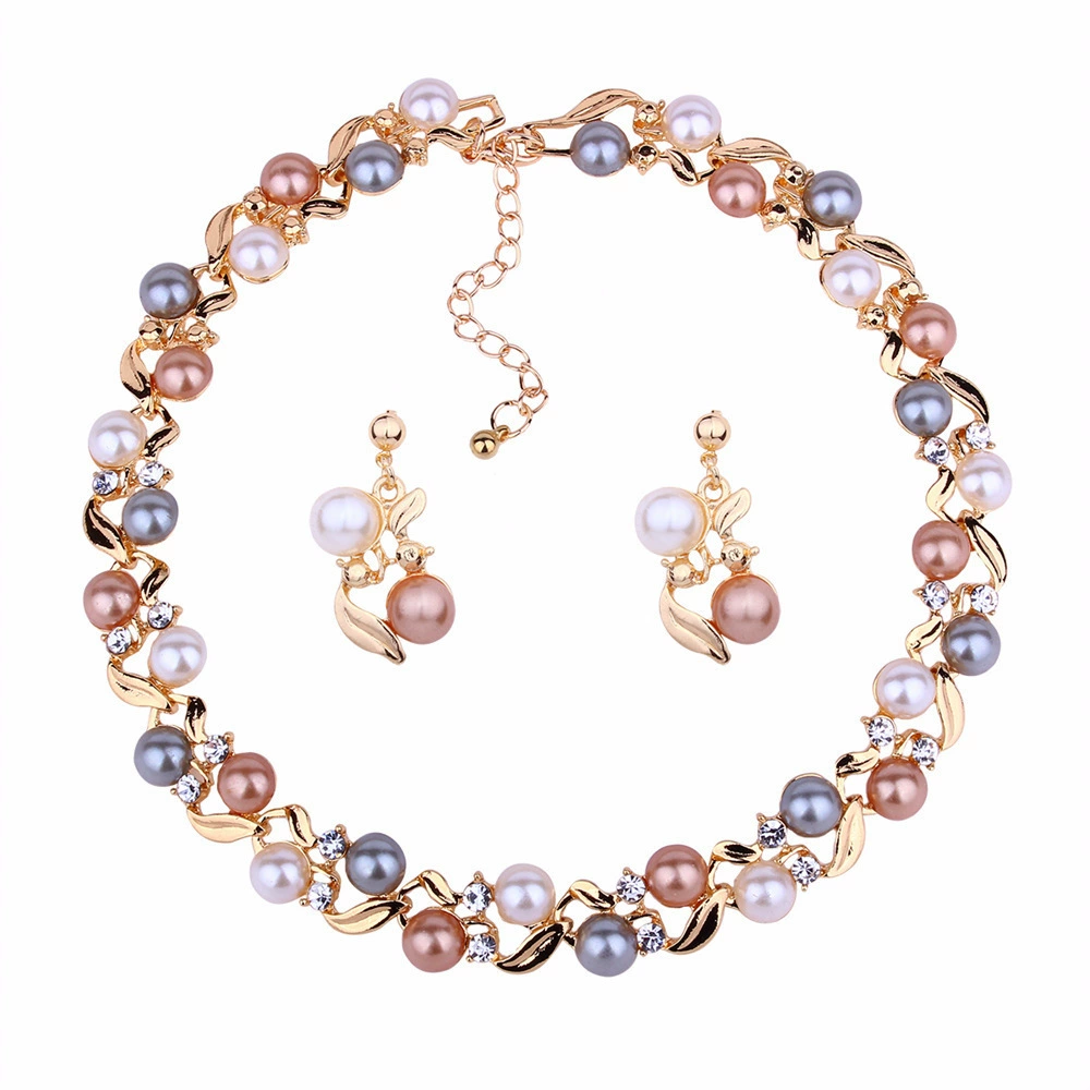 Модное креативное милое колье и серьги из жемчуга, элегантный комплект, дизайнерская бижутерия, тренд сезона