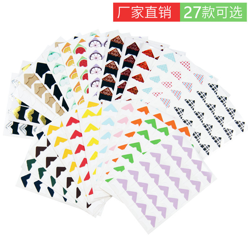 Fábrica directa foto esquina pegatinas hacer pasta DIY álbum accesorios 24 unidades papel Kraft papel esquina pegatinas 4G