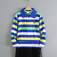 巴拉卜比男童长袖T恤衫童装新款秋装休闲中小童上衣儿童POLO衫