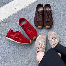 头层牛皮阿甘鞋女2025秋季新款厚底增高德训鞋休闲舒适不累脚女鞋