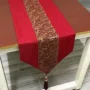 复古喜庆红色棉麻桌旗