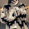 Lazy Korean Edition Cardigan knitting Double-stranded thickening sweater Easy Socket Base coat lady Autumn and winter Large