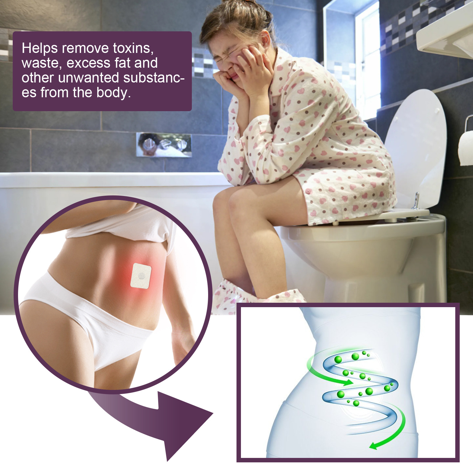 EELHOE lymphatic magnetic suction body large belly, tight and shaping waist fat, slimming patch for_voghion.com