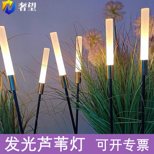 Luminous Reed Lamp Outdoor Solar Acrylic Frosted Bar Bubble Reed Bar Courtyard Landscape Floor Lawn Lamp