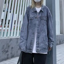 复古牛仔夹克衫女夏季薄款潮牌情侣外套2021新款痞帅棒球服上衣服