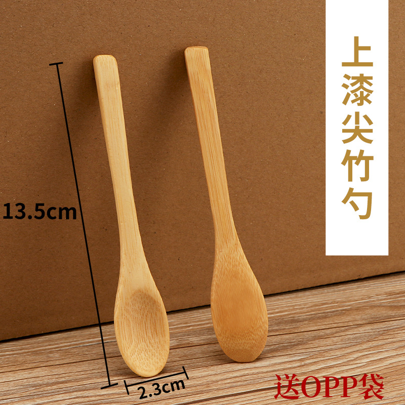 13.5x2.3cm 뾰족한 대나무 숟가락 페인트