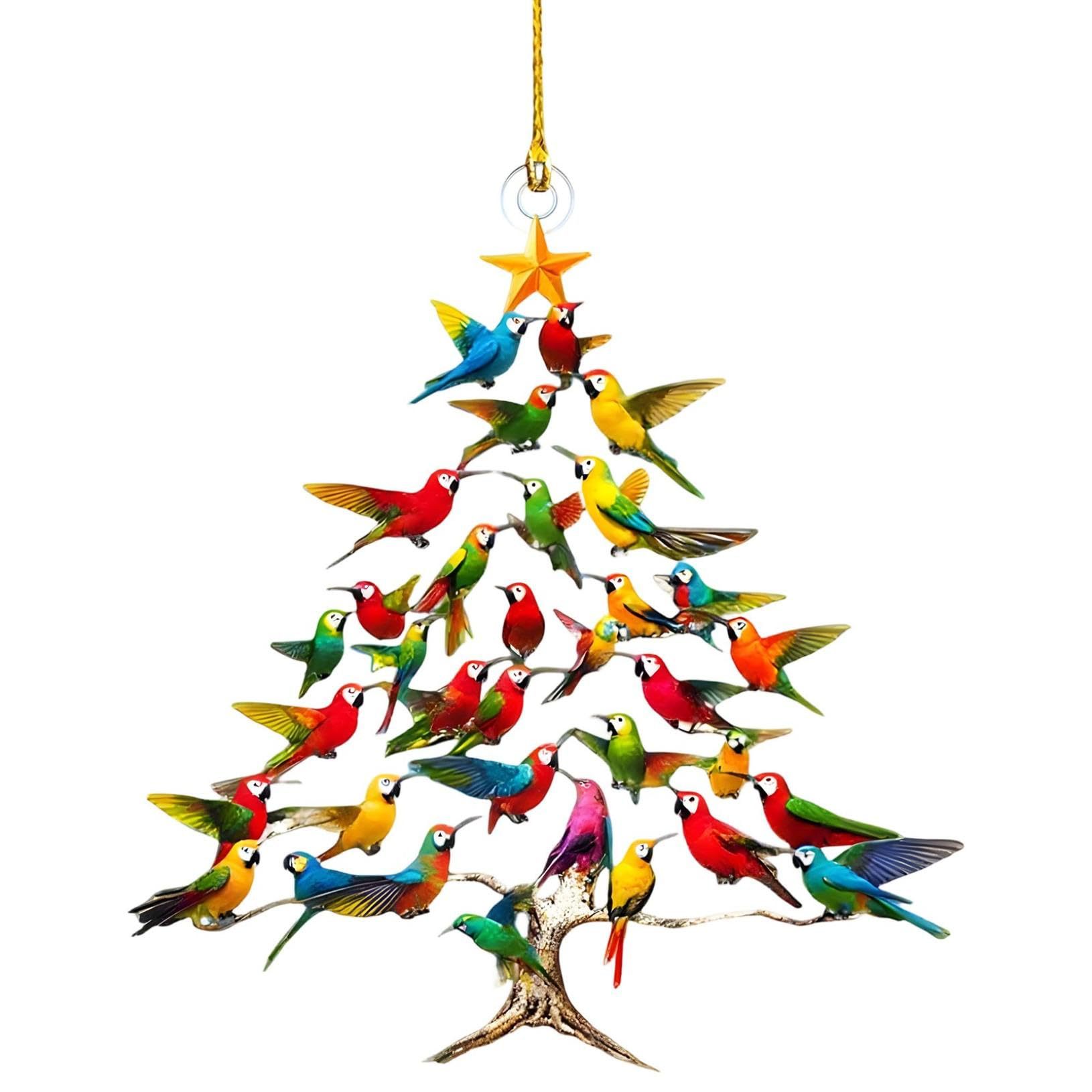 Nuevos productos transfronterizos de acrílico plano de simulación de pájaros colgante de decoración de Navidad árbol de Navidad colgante de decoración para el hogar image 13