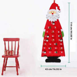 厂家定制创意毛毡圣诞树装饰日历圣诞节挂件儿童手工DIY卡通礼物