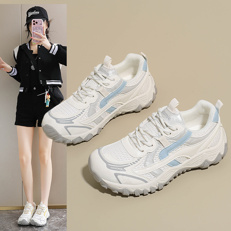 Korean-style new dad shoes for women, 2026 autumn, student sports running casual street style, thick-soled height-increasing shoes AI202 Korean-style new dad shoes for women, 2026 autumn, student sports running casual street style, thick-soled height-increasing shoes AI202
