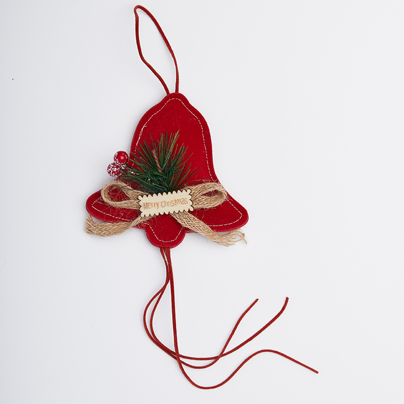 Buscando madera guantes de campana de peluche rojo colgante pin colgante decoración del árbol de Navidad