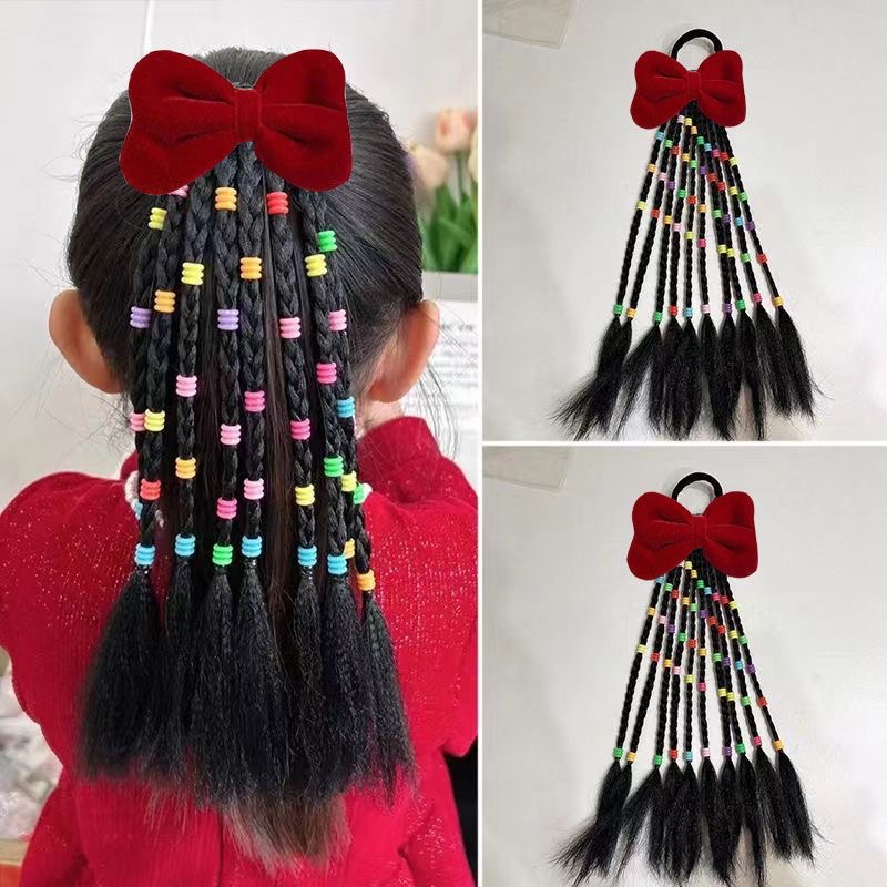 Trenzas Africanas Postizas Infantiles con Cuentas de Fibra de Alta Temperatura para Niños