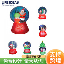外贸供货圣诞节气模圣诞水晶球充气拱门LED发光模游乐城装饰气模