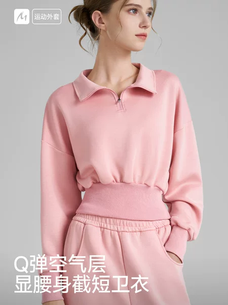 Half-Zip Outer Sports Sweatshirt for Women, Autum New Lapel Yoga Top, Short Loose Casual Fitness Wear