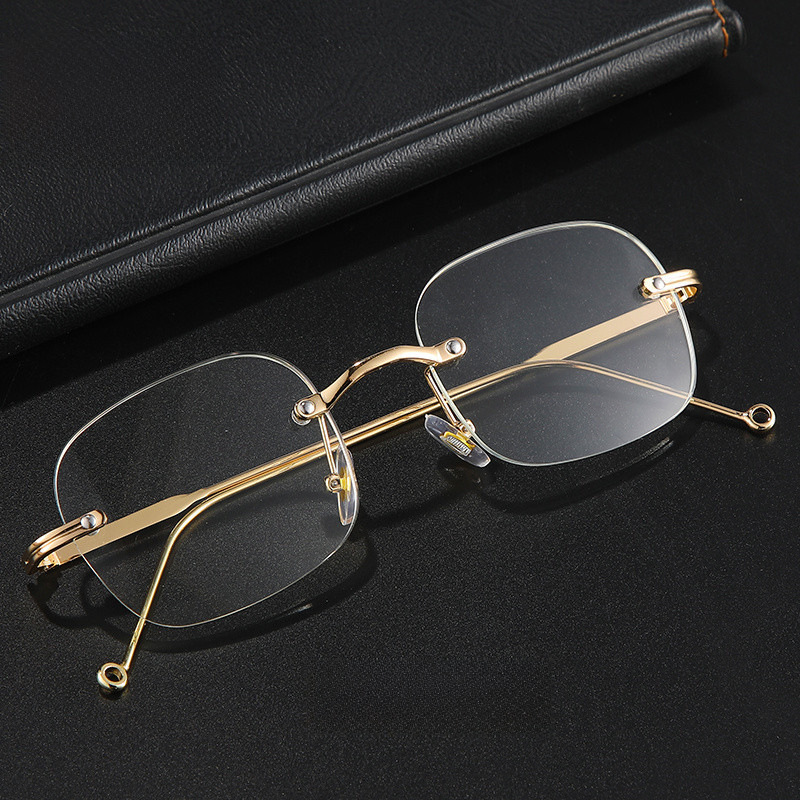 2022 New Men's Trendy Rimless Reading Glasses for Women, Stylish Frameless Anti-Blue Light Reading Glasses, Wholesale Finished Product