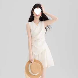 简约女夏气质通勤上衣+舒适松弛感裙裤套装法式两件套