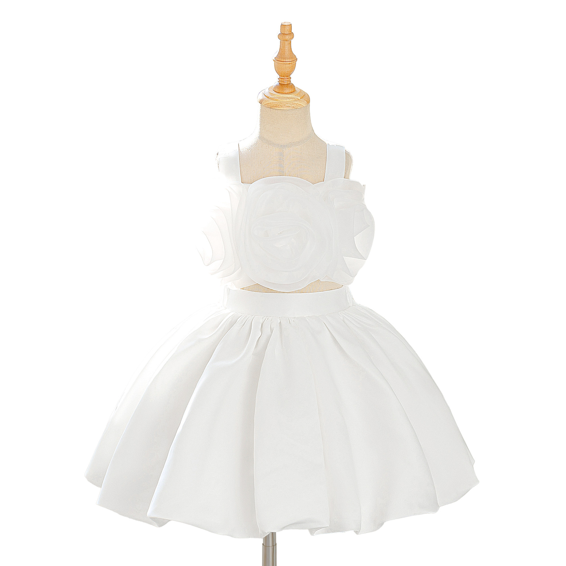 2026 vestidos de niñas dos piezas con flores estereoscópicas floral floreciente vestido de noche de primavera vestido de princesa