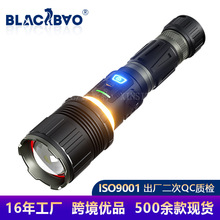 新款戶外手電筒強光無極調光鋁合金多功能充電強光電筒露營燈台燈