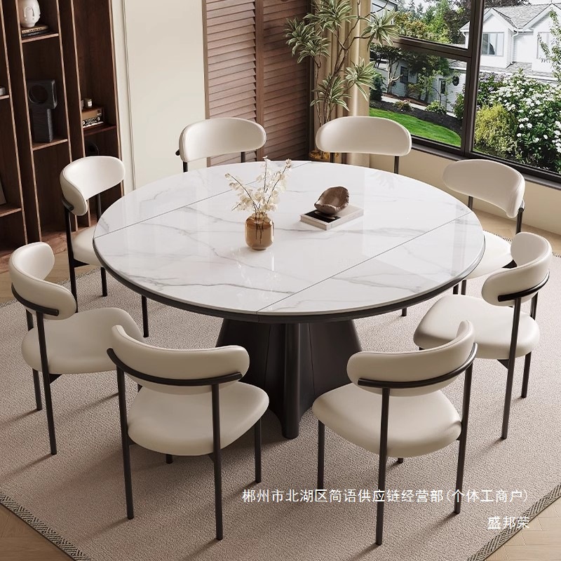 Fábrica directa italiana tabla de comedor de roca 2026 nueva luz de lujo moderno simple pequeño hogar mesa de comedor retráctil