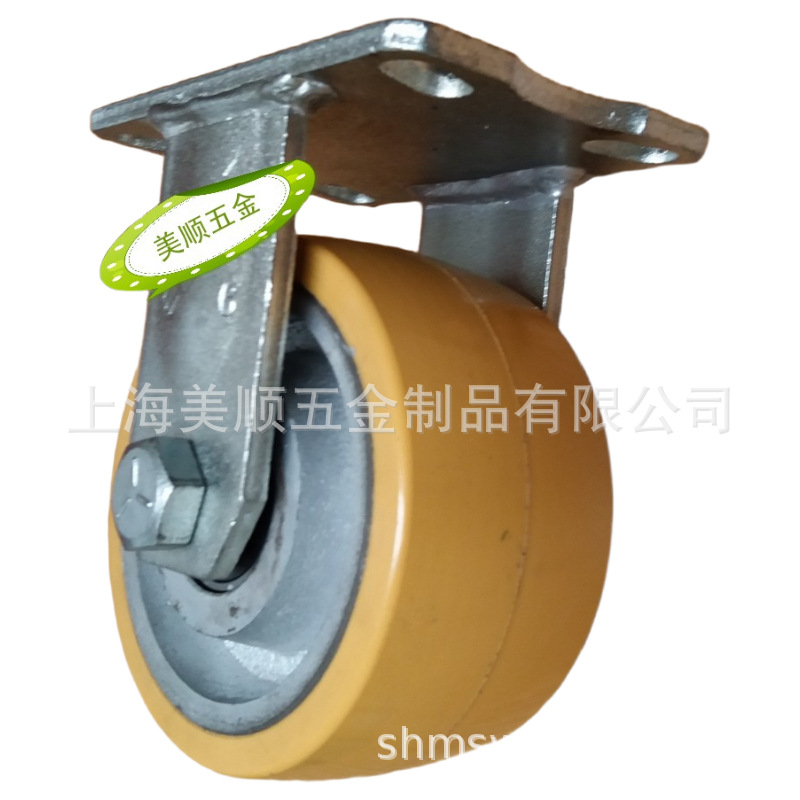 直供美顺6*3寸加重载1吨铁芯包聚胺脂PU仓储物流机械设备万向脚轮