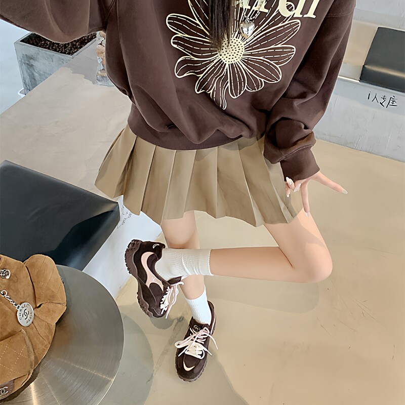 柏林月牙~原创小个子5.5cm内增高厚底休闲系带赛车阿甘鞋女德训鞋|undefined