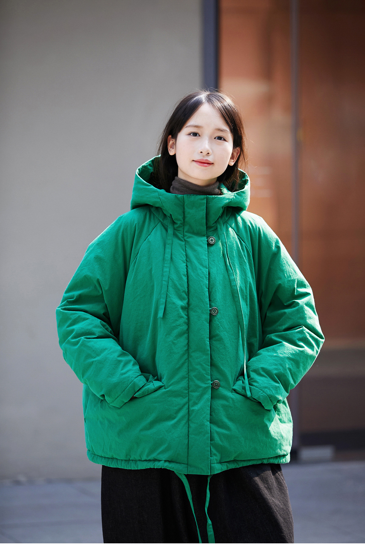 アートグリーンソフト ウォーム カジュアル ルーズ 文学 ショート