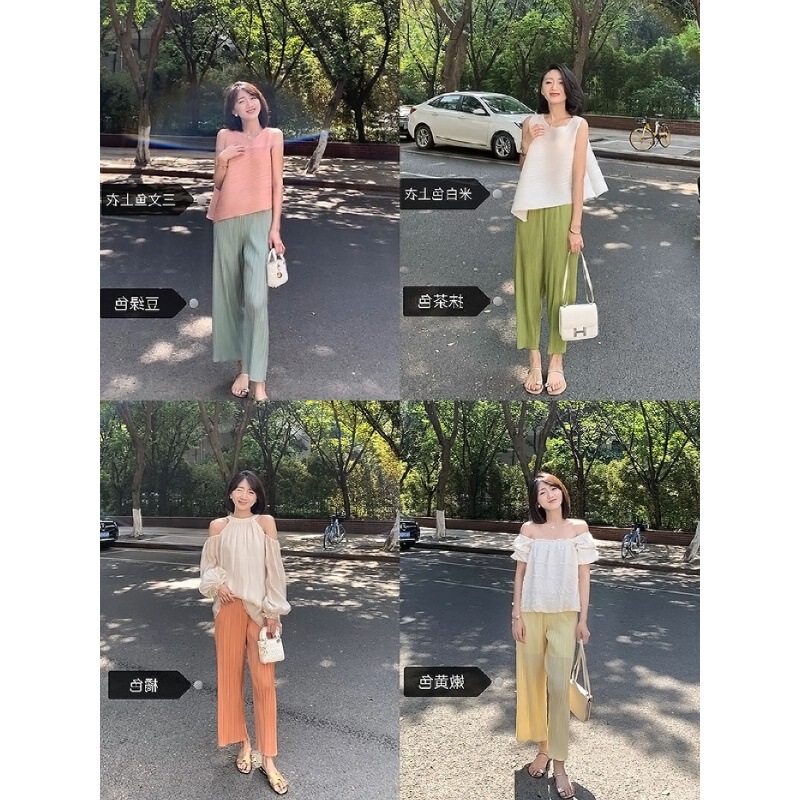 In Stock 2026 Summer Fashion Elegant Solid Color New Issey Miyake Straight-Leg Cropped Pants In Stock 2026 Summer Fashion Elegant Solid Color New Issey Miyake Straight-Leg Cropped Pants