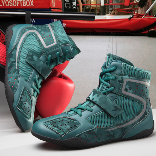 Professional boxing shoes, male sanda shoes, high-top combat shoes, taekwondo martial arts training wrestling shoes, Muay Thai competition striking shoes
