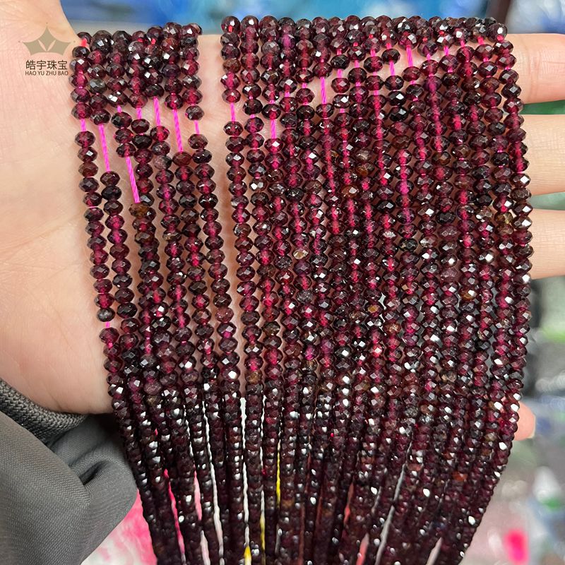 Factory Direct Sale 3X4Mm Aa Natural Red Garnet Faceted Abacus Beads Semi-Finished DIY Bracelet Necklace Spacer Beads