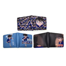 2025新款柯南学生零钱包名侦探卡通彩色印花短款对折卡包便携钱夹