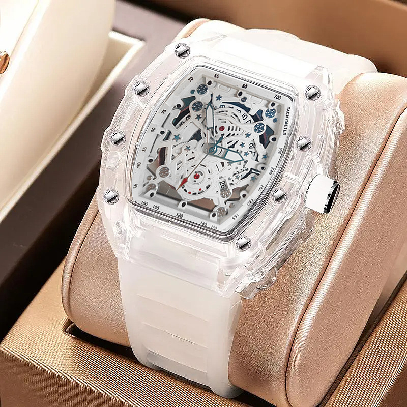 New Richard series men's and women's non-automatic quartz hollow transparent shell trend simple luminous student couples watch New Richard series men's and women's non-automatic quartz hollow transparent shell trend simple luminous student couples watch
