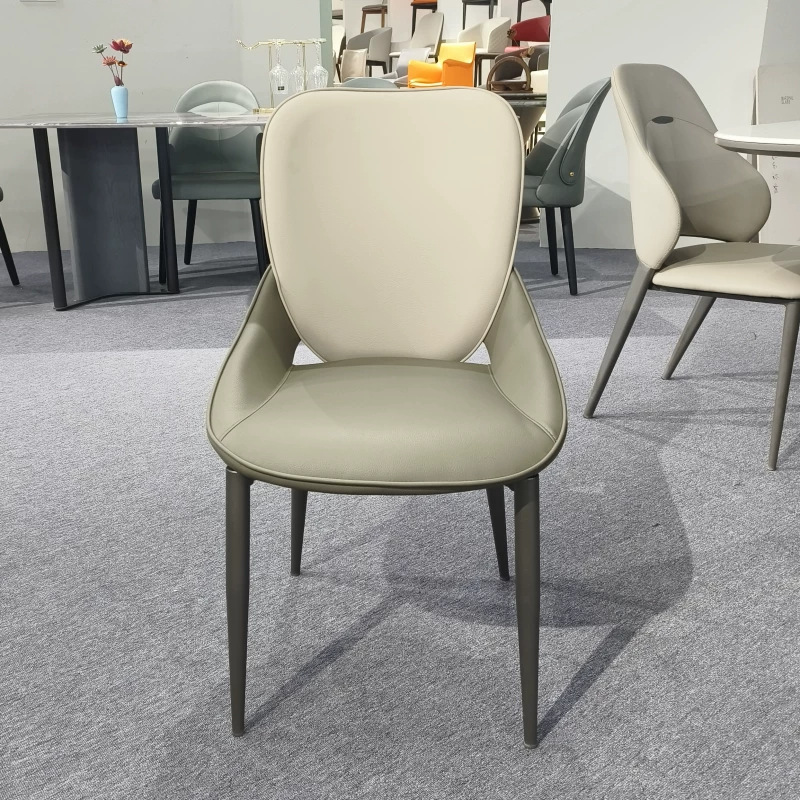 Mesa de comedor silla taburete respaldo silla de comedor de paquete blando doméstico restaurante italiano hotel comercio exterior al por mayor silla de comedor de piel de gato