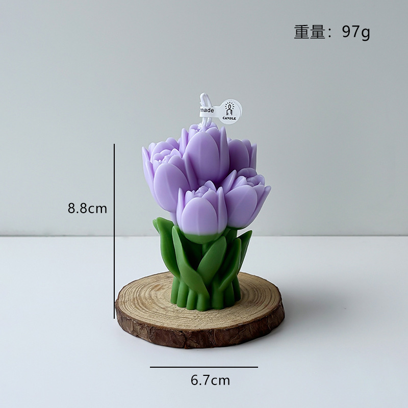 Duftkerze Tulpenstrauß Handgefertigtes Blumendesign Als Geschenk_voghion.com