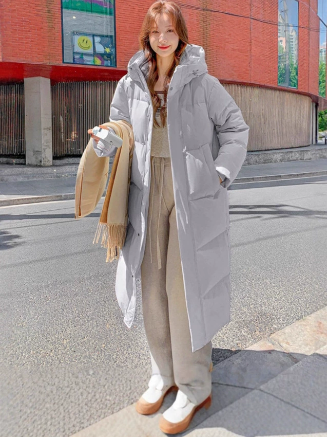 Down jacket, warm jeans for elementary school students, maxi length, plus size